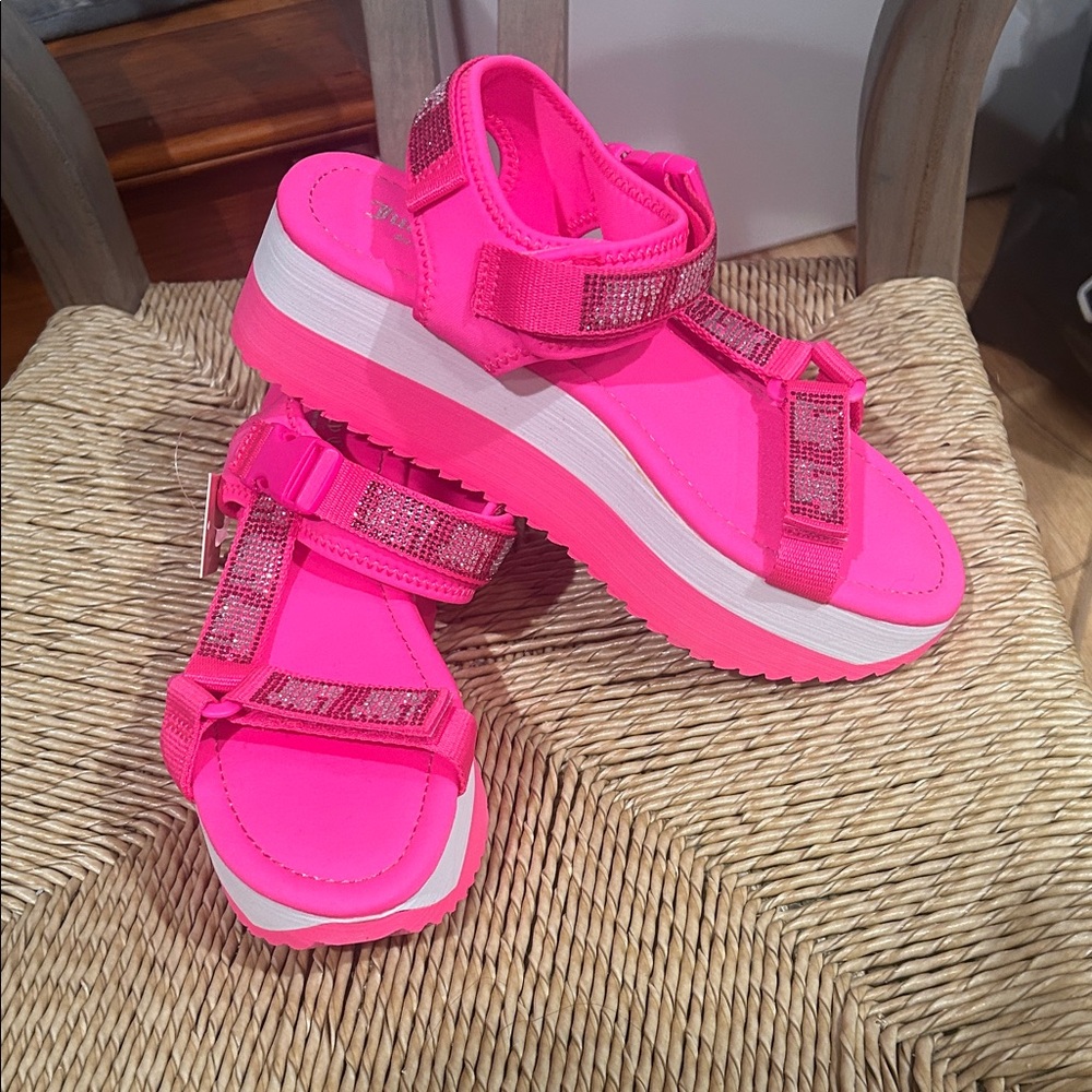 Juicy Couture HOT pink platform sandals